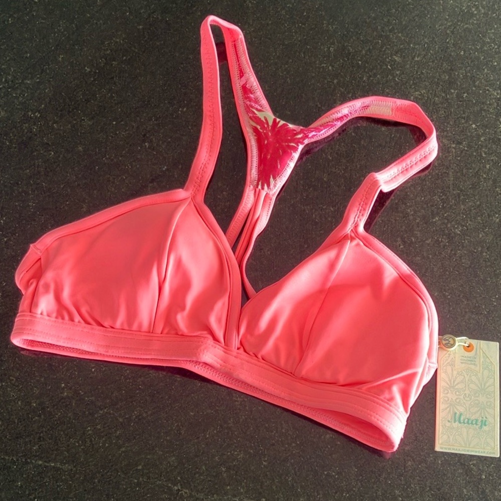 Maaji Calypso Pops Flamingo Cocktail reversible pullover bralette bikini top